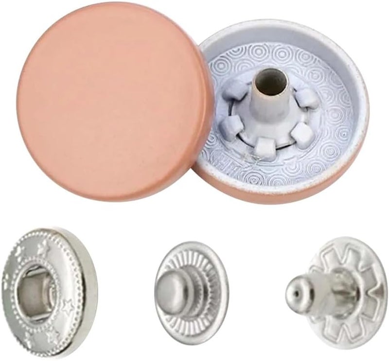 5 Set Metal Snaps Solid Sewing Buttons For DIY Craft Clothing Bag Leather Canvas Pifen Color - Image 1